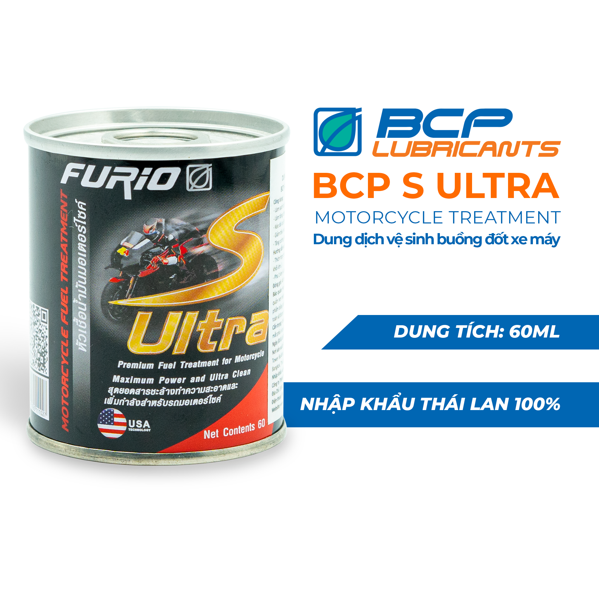 Combo 3 Chai Phụ Gia Làm Sạch Buồng Đốt BCP S-Ultra 60ML (Tặng 1 Chai Cùng Loại)