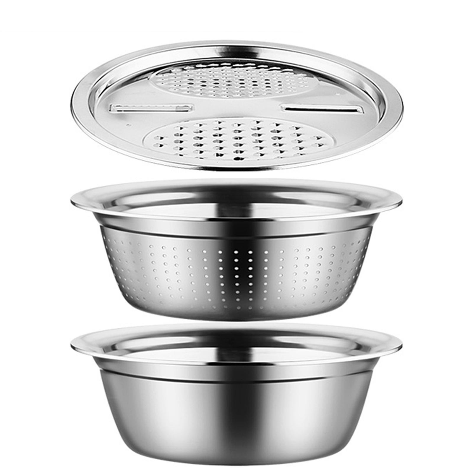 Stainless Steel Basin Portable Ginger Grater Basket Drain Basket Household