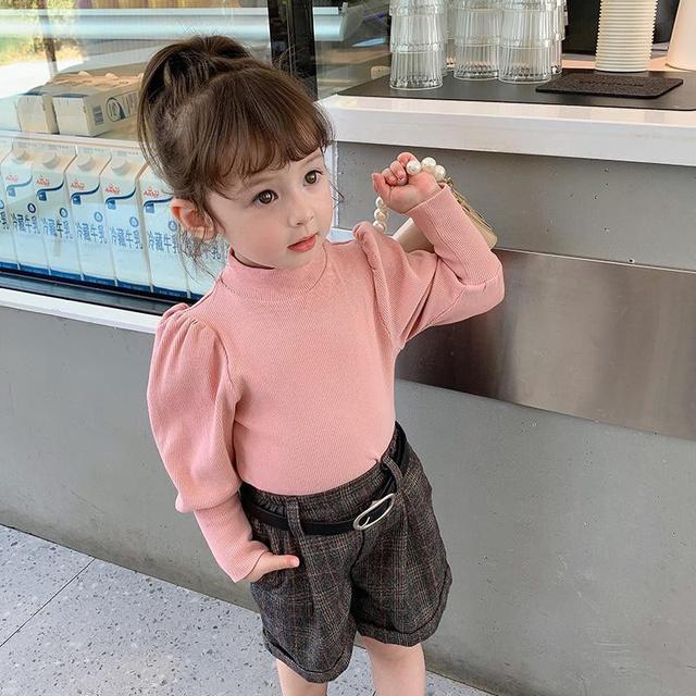 Áo len tay phồng cho bé gái đáng yêu MS335