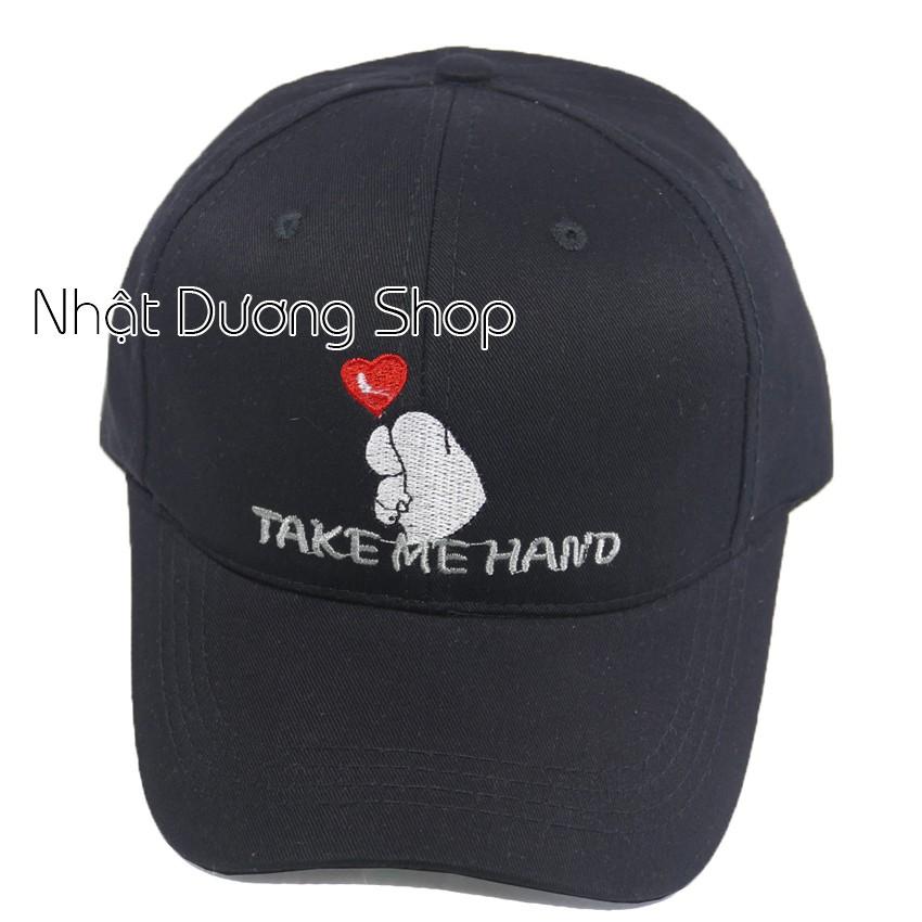 Nón kết Take Me Hand Mũ lưỡi trai bắn trái tim mũ mũ thời trang khóa xịn, chất liệu vải cotton thoáng mát