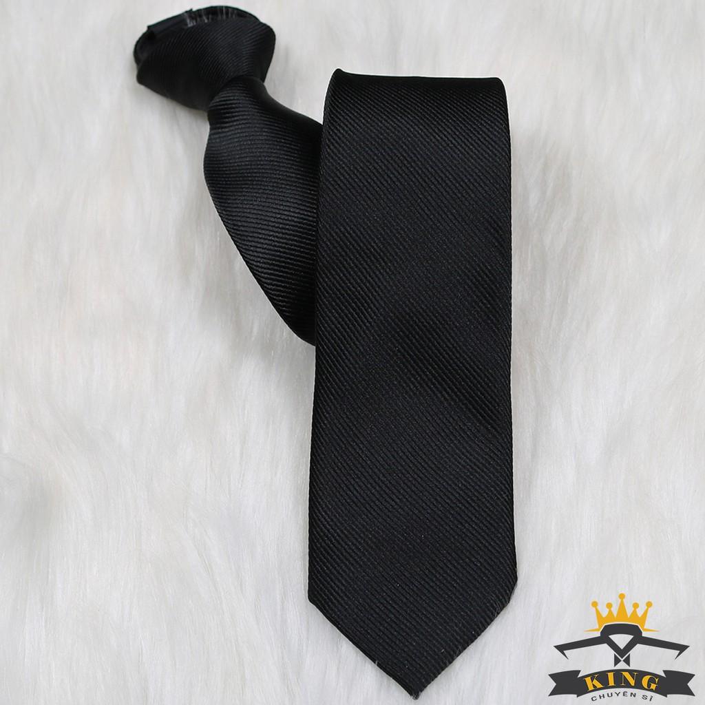 Cà Vạt Đỏ King Thắt Sẵn Bản Nhỏ 5Cm - Đen - 5Cm