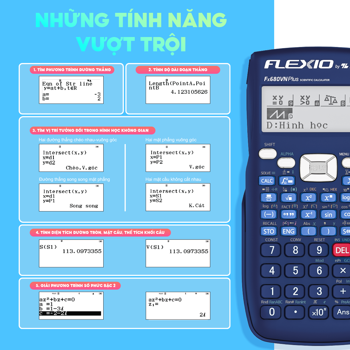 Máy tính khoa học Thiên Long Flexio Fx680VN Plus-KM