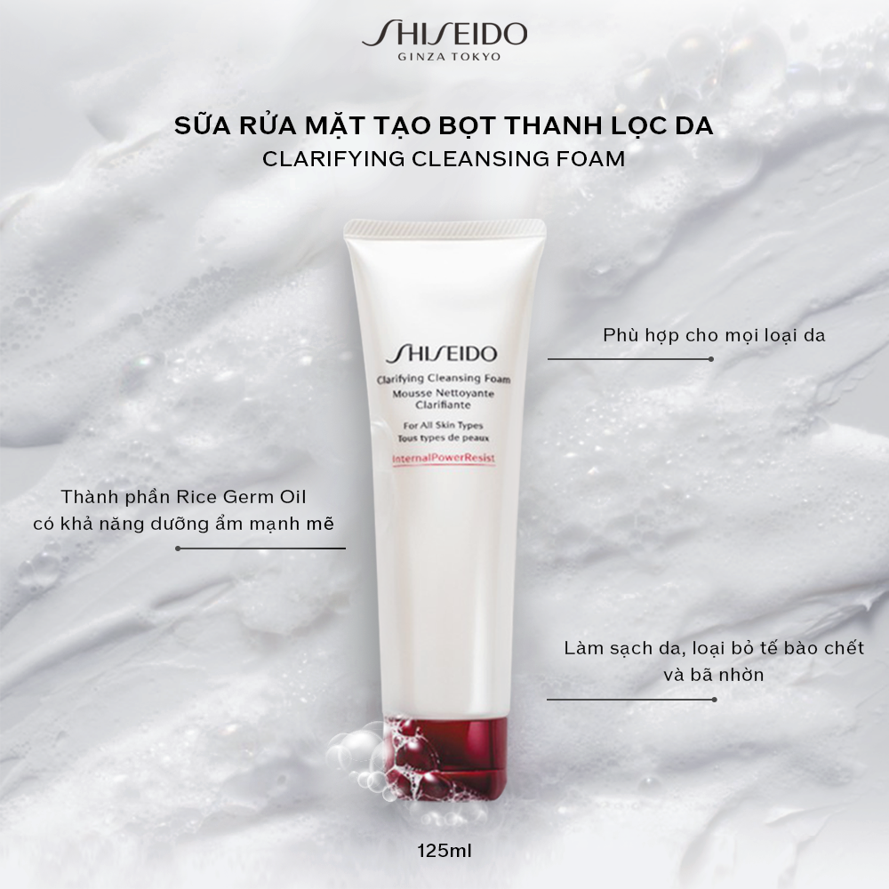 Sữa Rửa Mặt Tạo Bọt Thanh Lọc Da Shiseido Clarifying Cleansing Foam (125ml) - 14529