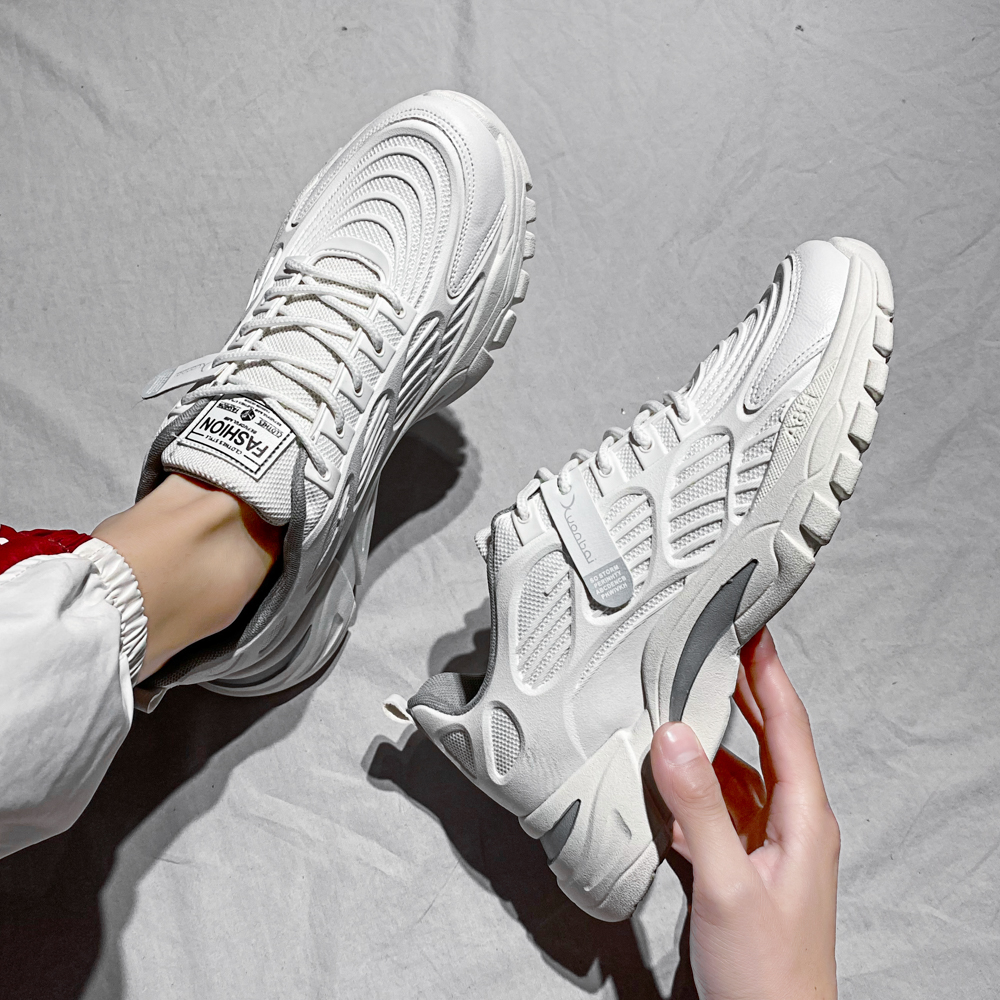 Giày Thể Thao Nam GEMI - Giày Sneaker Màu Trắng - Đen, Dáng Thể Thao Dễ Phối Đồ - G5316