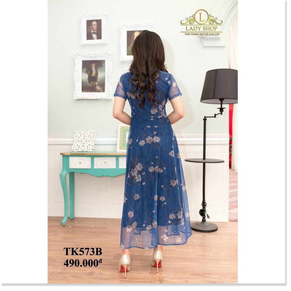 Đầm voan hoa dự tiệc cực xinh siêu sang
