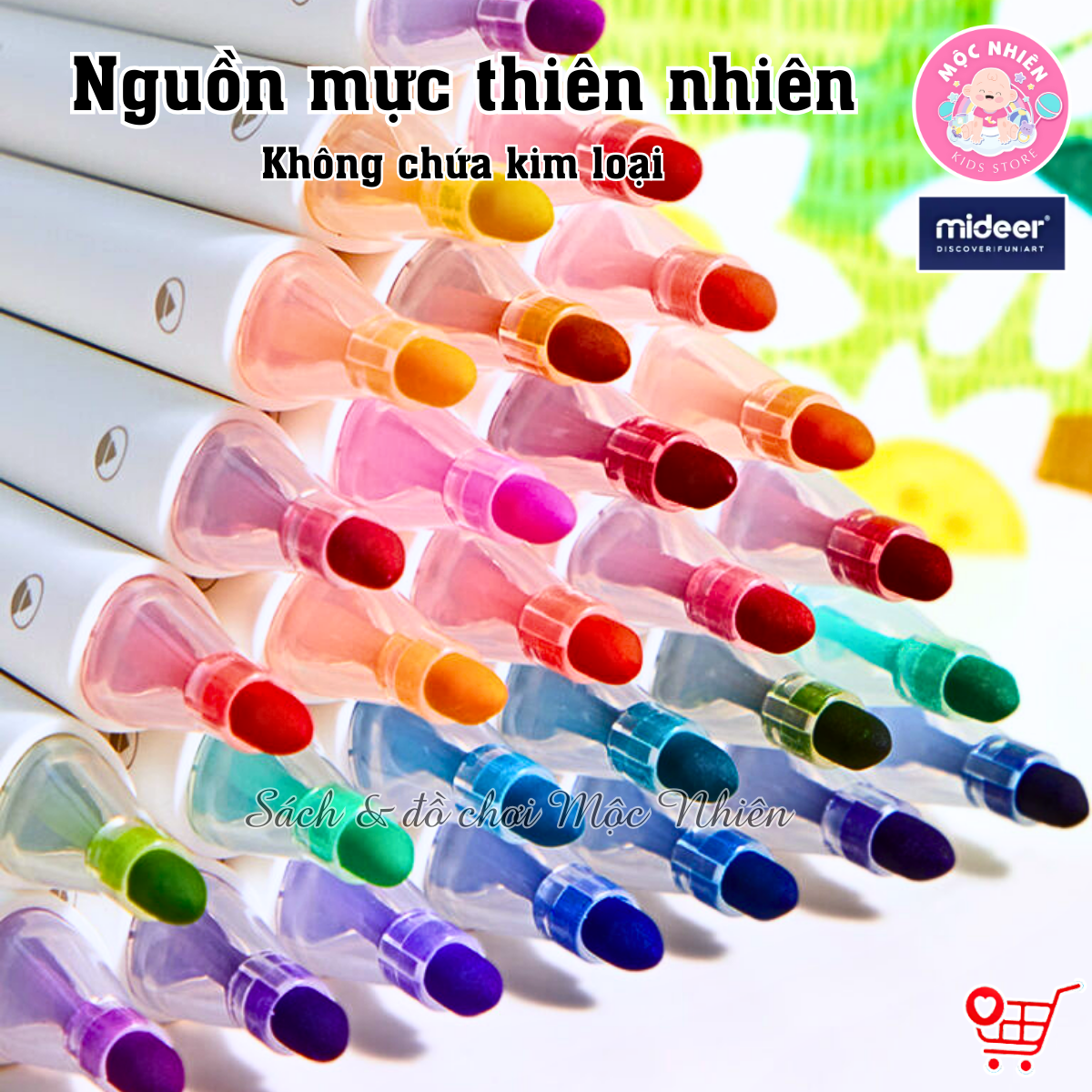 Bút lông màu nước xóa được an toàn cho bé Let's Paint Washable Marker Mideer