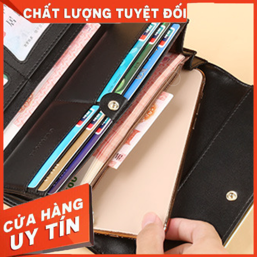 Ví Nữ Dài Da Bò Cao Cấp Chống Đánh Cắp Thông Tin Thẻ Đen/Hồng TVNN379 - Backpackworld HCM