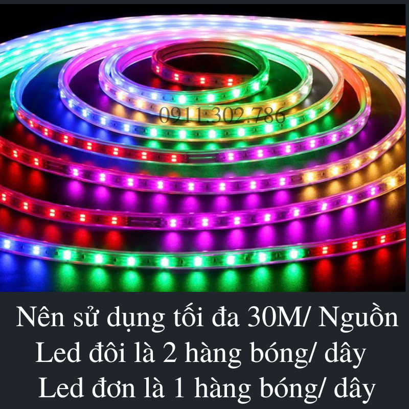 5M  100M Dây led nháy đuổi đơn đủ màu với 5 chế độ nháy Tặng nguồn cắm sẵn dùng để trang trí ngoài trời, chống nước, quấn cây, trang trí tết 2023