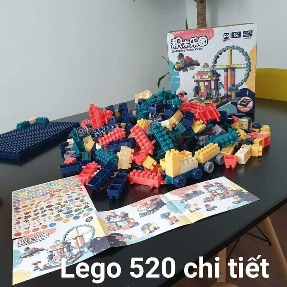 Bộ Lego xếp hình 520 chi tiết, bộ đồ chơi xếp hình cho bé