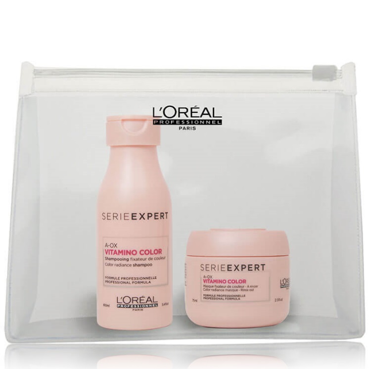 Bộ Kit dầu gội xả (hoặc ủ) giữ màu tóc nhuộm L'oreal Série Expert Vitamino Color A-OX Color Radiance Protection 100ml