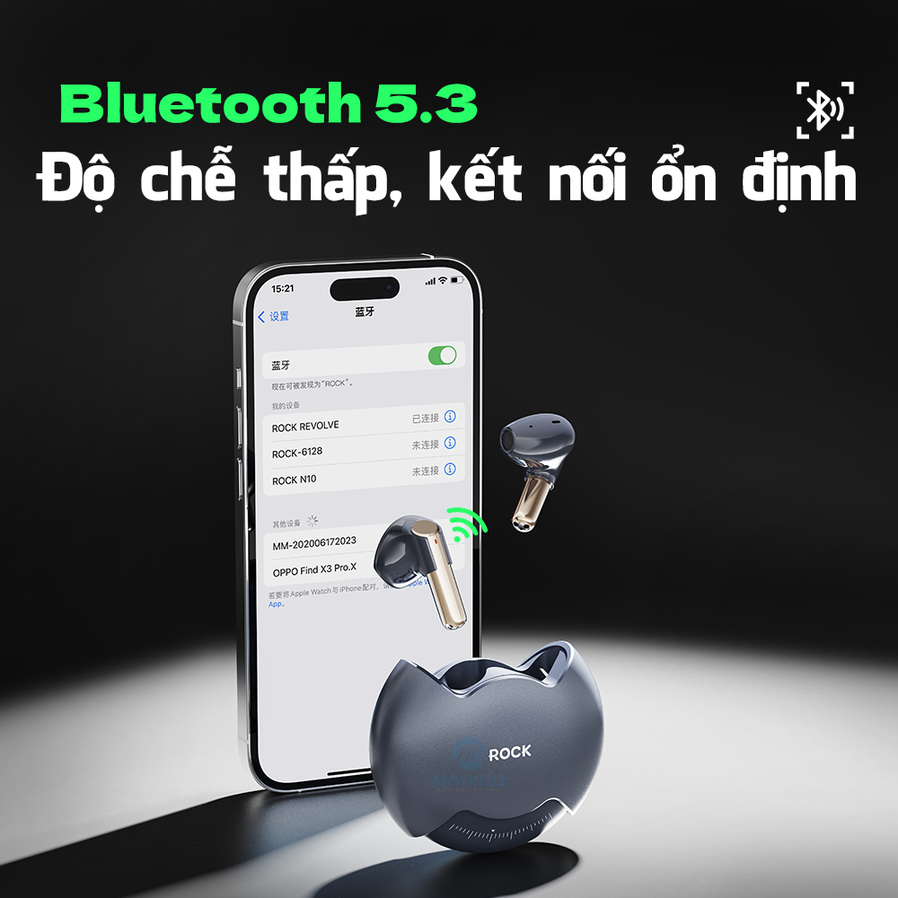 Tai nghe Bluetooth không dây nhét tai TWS thiết kế xoay Rockspace Rotating Hàng chính hãng bảo hành 12 tháng