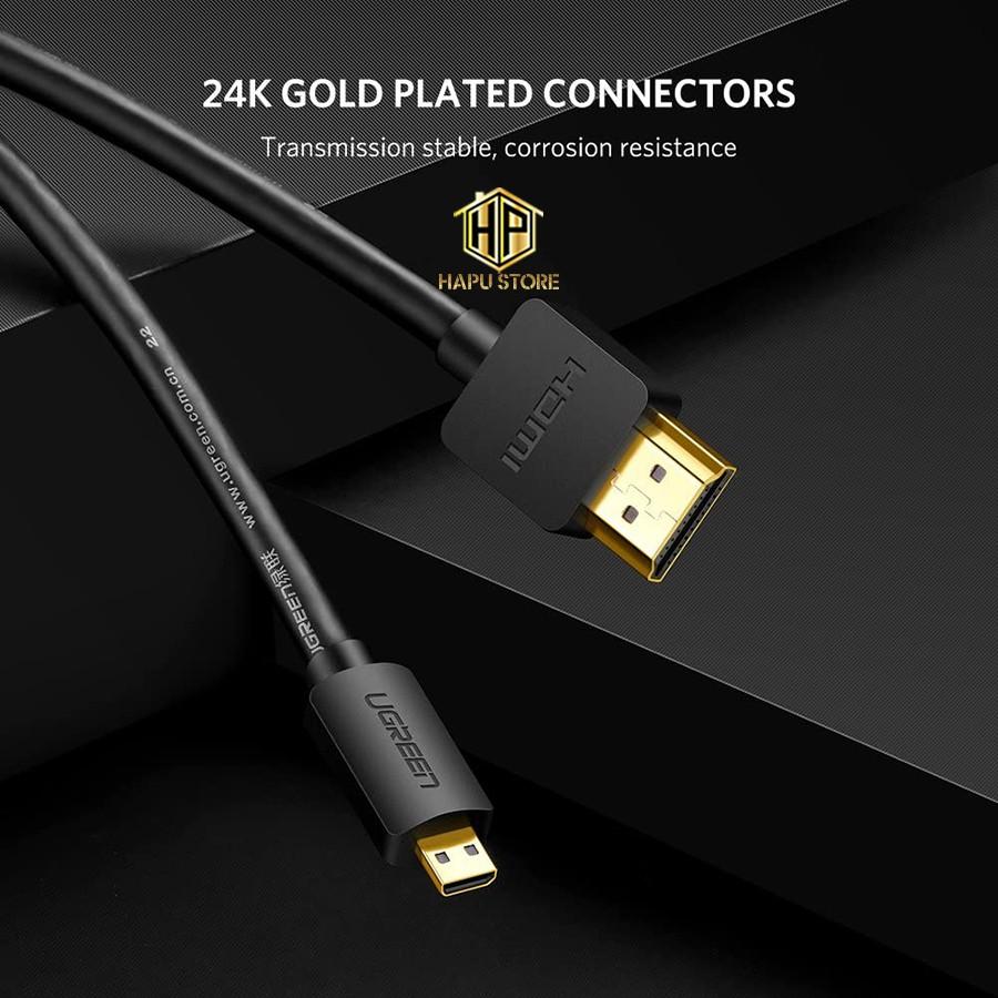 Cáp chuyển đổi Micro HDMI sang HDMI Ugreen 30103 dài 2m chính hãng - Hàng Chính Hãng