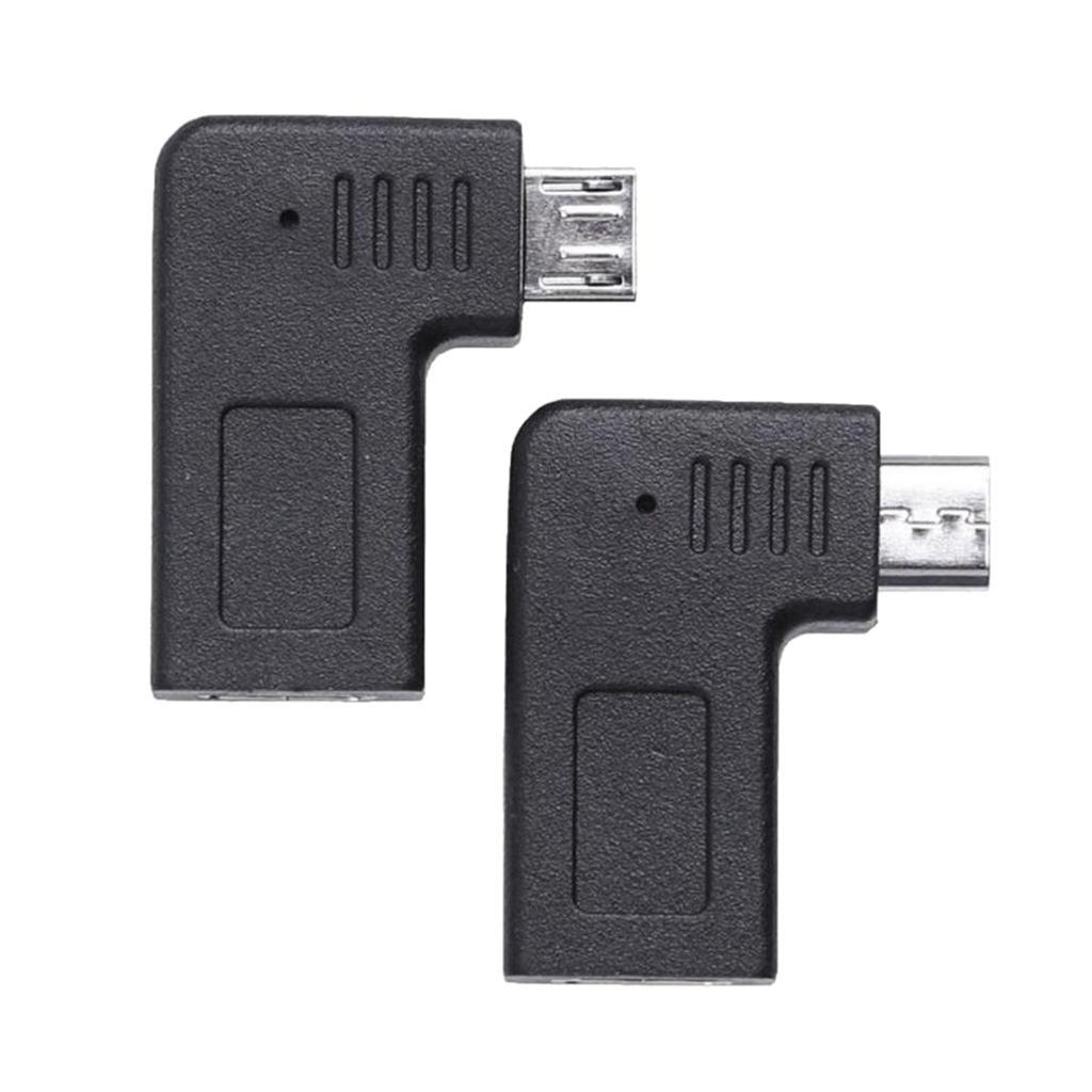 2X 90 Degree Micro USB Male To Type C Female Adapter For Samsung S7,Huawei