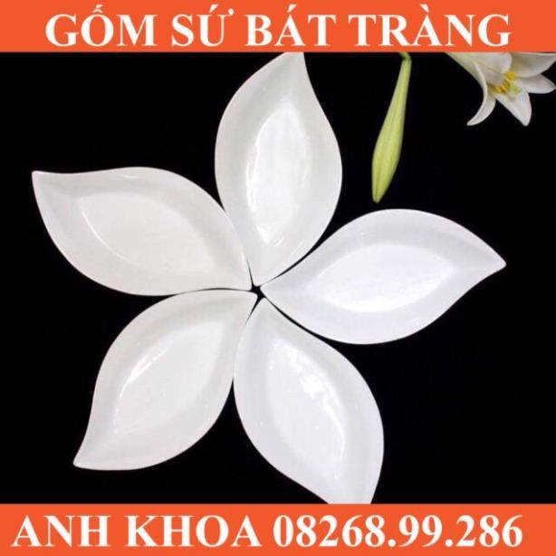 Bộ đĩa hoa 5 cánh cực đẹp hàng Bát Tràng - Gốm sứ Bát Tràng Anh Khoa