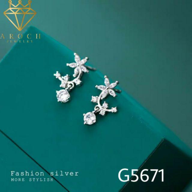 Khuyên Tai Bạc Ý s925 Gắn Đá Zircon Lạ Mắt G5671 - AROCH Jewelry