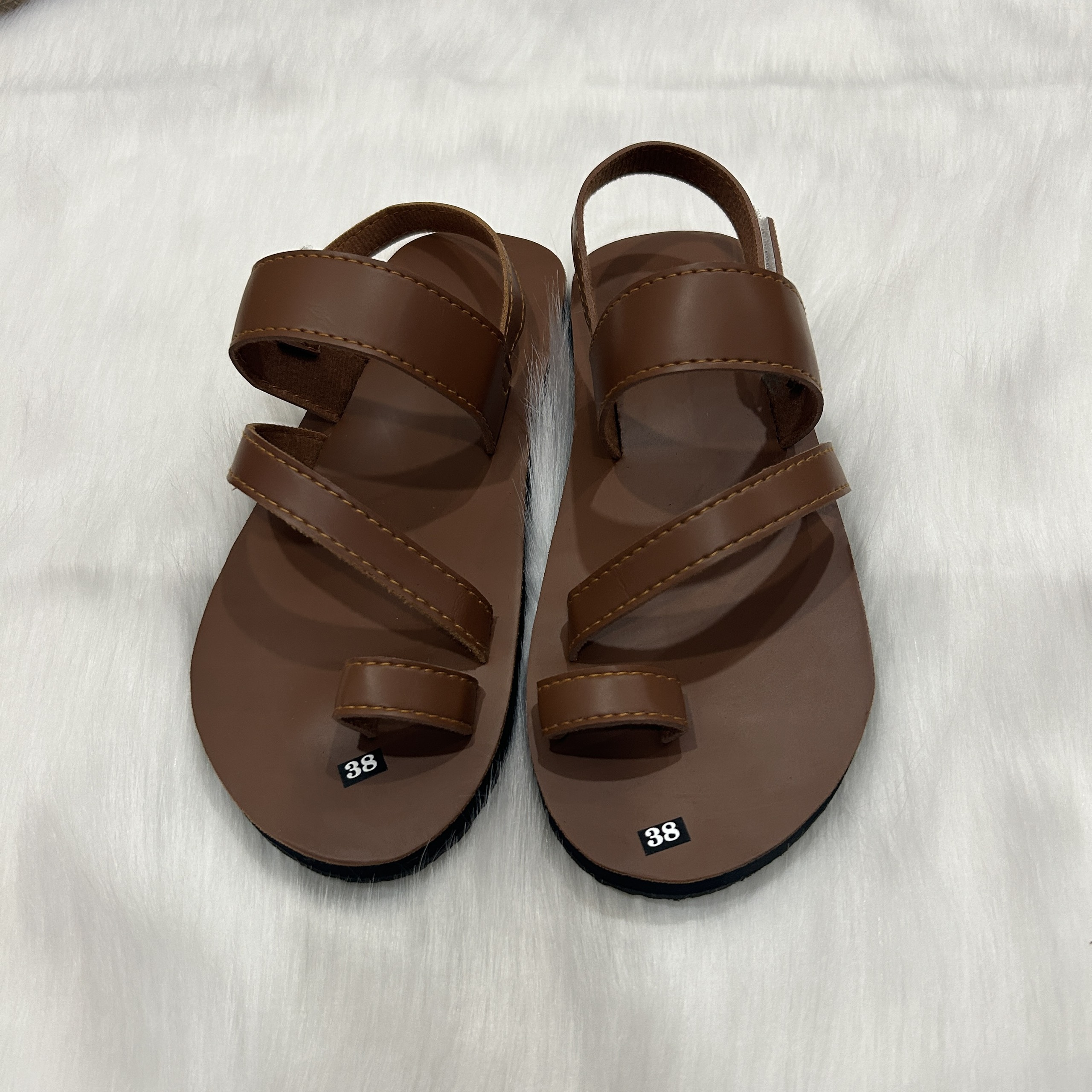 Dép sandal Nữ quai da mềm Đế bệt Cao Su ôm chân LYNA Sandal mã SD25