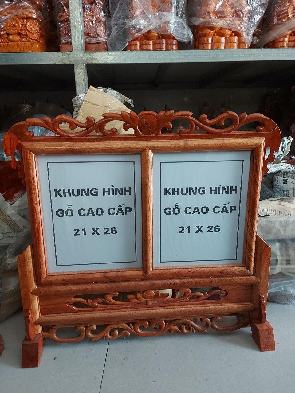 Khung ảnh thờ đôi gỗ hương. khung hình gỗ thờ