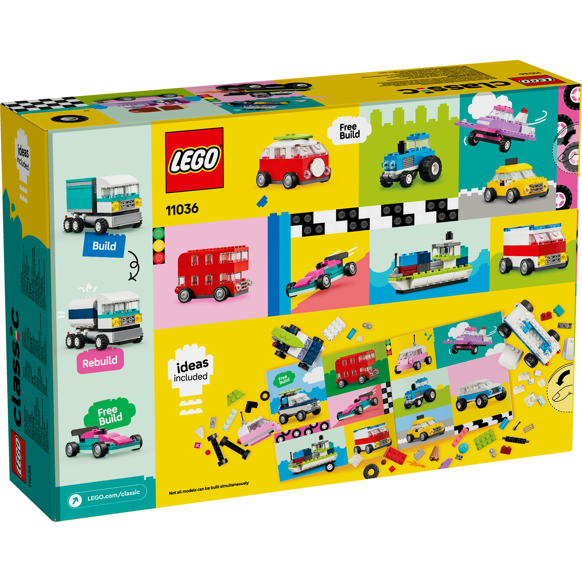 LEGO CLASSIC 11036 Đồ chơi lắp ráp Bộ gạch chi tiết chủ đề phương tiện xe (900 chi tiết)