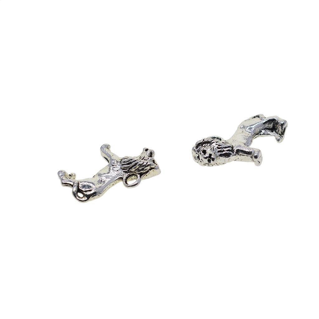 20 Piece Silver Mini Alloy Lion Shaped Charms Pendants DIY Jewelry Making Findings Accessories