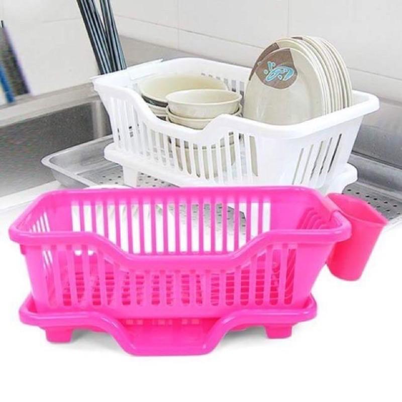 Rổ úp chén dĩa bằng nhựa có khay thoát nước