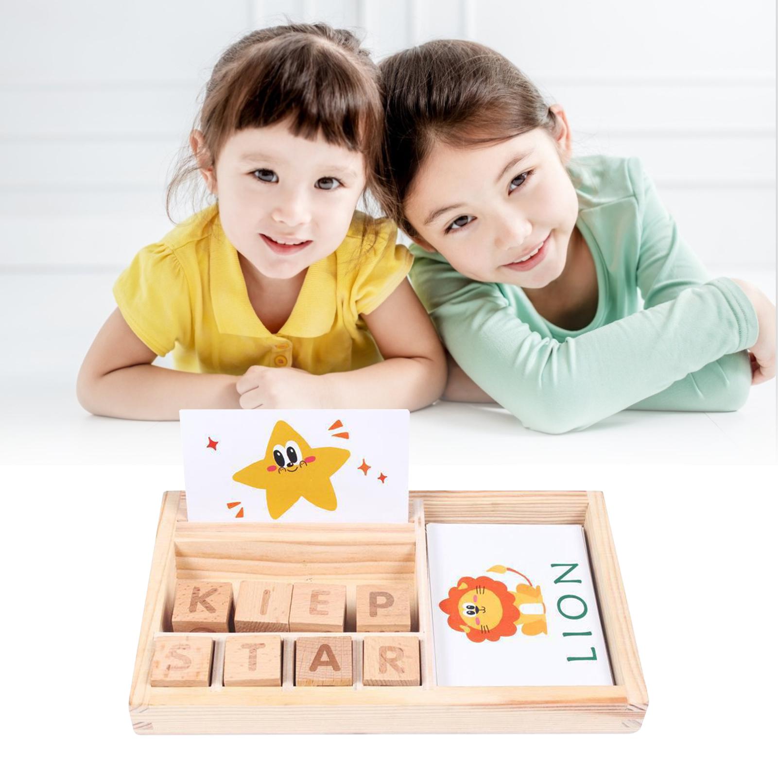 Wooden Spelling Words Game Matching Letter Game Alphabet Learning Game Montessori Puzzle STEM Early Educational Toy for