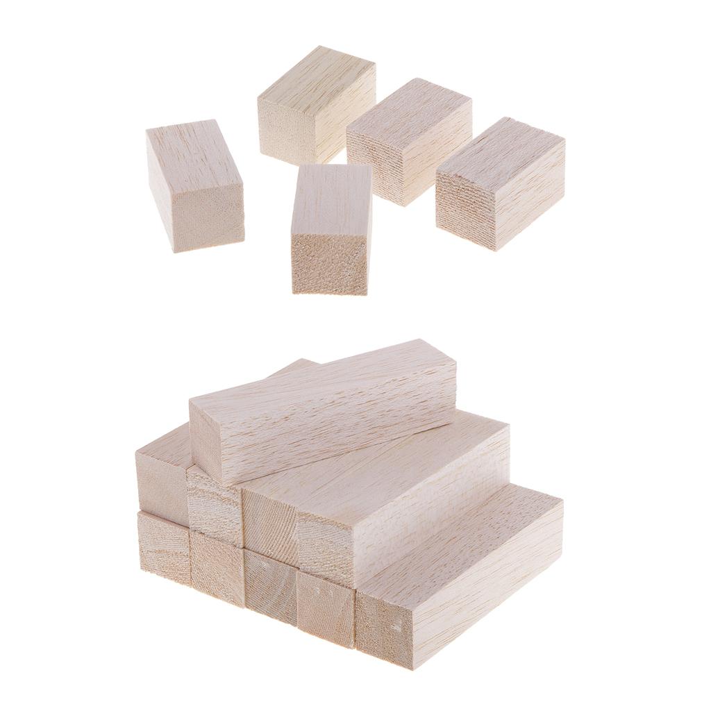 Bộ 15 Miếng Gỗ Balsa Khối Hình Khối TỰ LÀM Để Tạo Hình Thủ Công làm việc Gỗ Chất Liệu