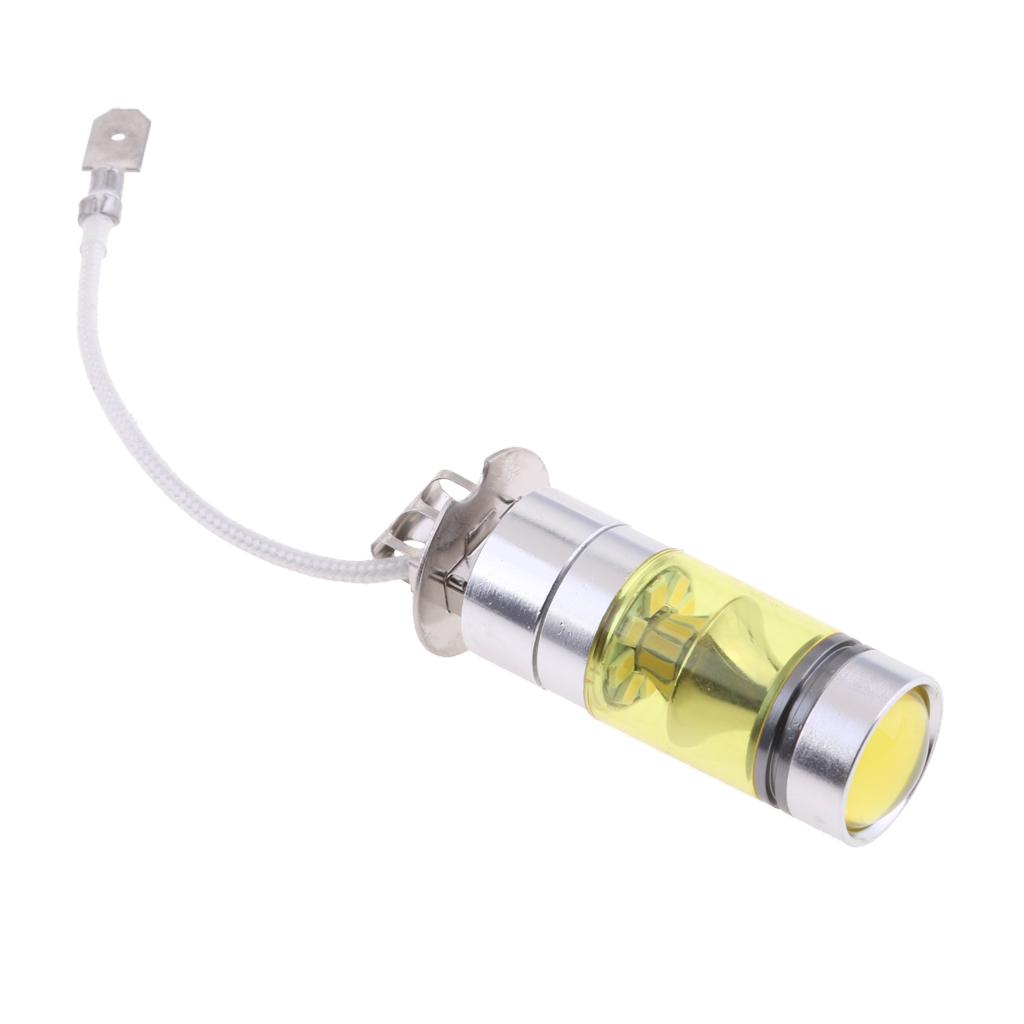 2 Pieces H3 20LED 1000LM 100W High Power Projector Fog Driving Light Bulbs - Yellow