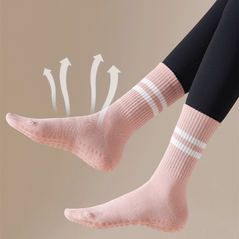 1 cặp vớ yoga chống trượt silicon chuyên nghiệp chuyên nghiệp Color: Dark Gray Size: EUR 34-39