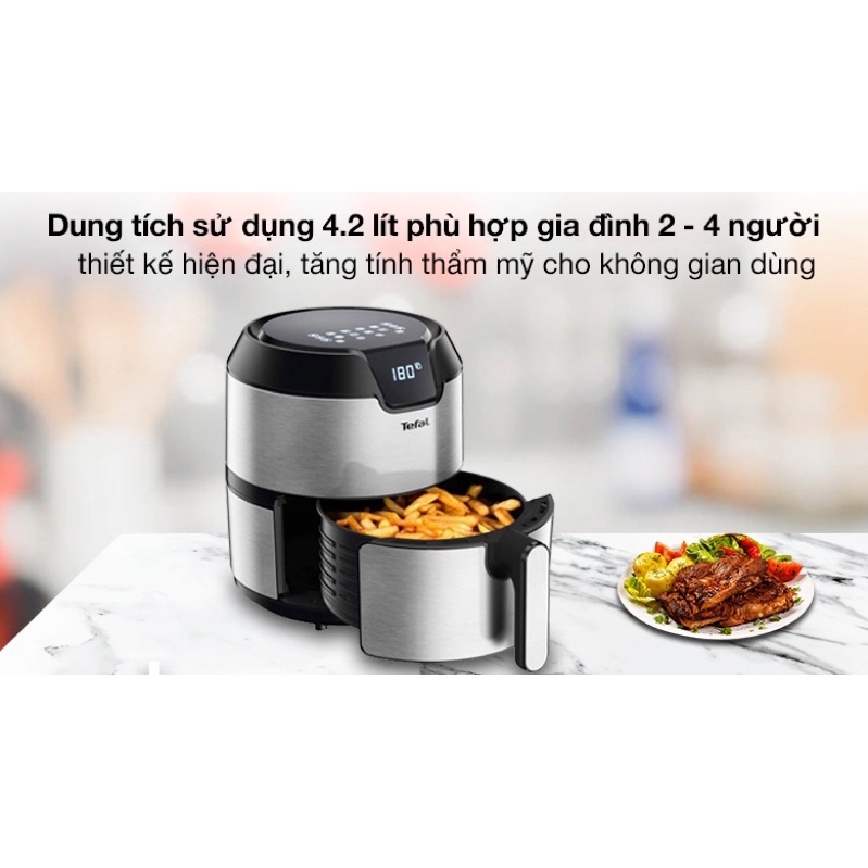 Nồi chiên không dầu điện tử Tefal XL EY401D15, giỏ chiên 4.2L/1.2kg - Hàng chính hãng