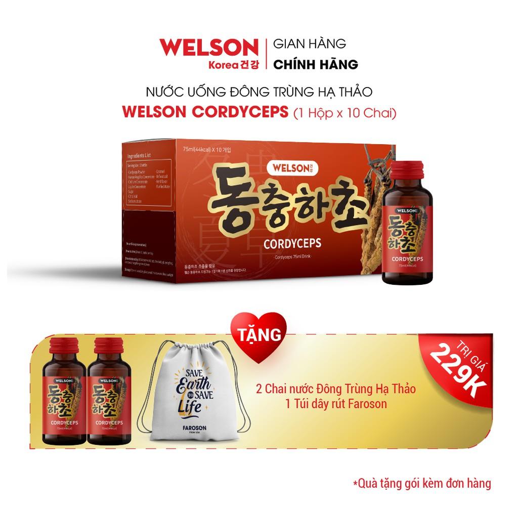 Nước uống Đông Trùng Hạ Thảo Welson Cordyceps Hộp 10 chai 75ml