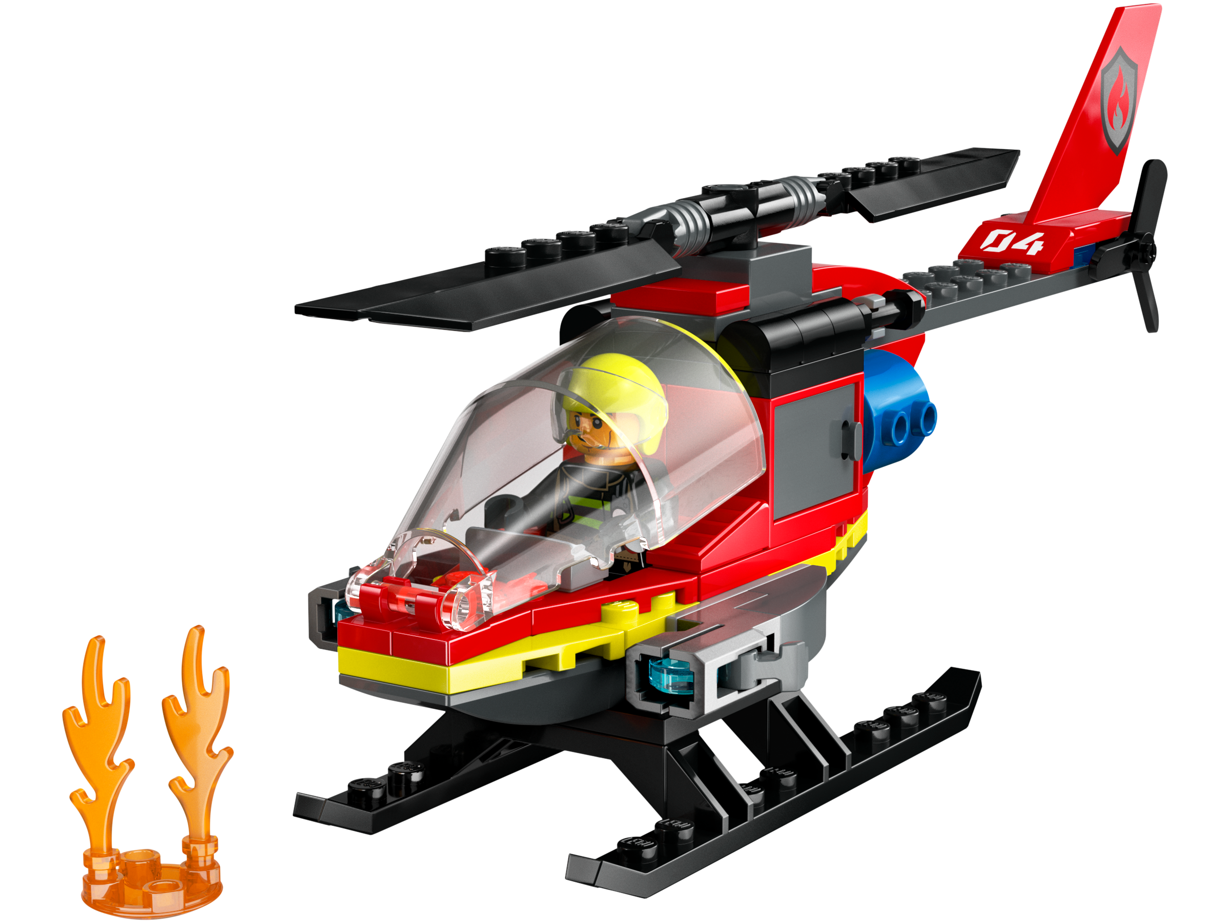 Đồ Chơi Lắp Ráp Trực Thăng Cứu Hỏa - Fire Rescue Helicopter - Lego City 60411 (85 Mảnh Ghép)