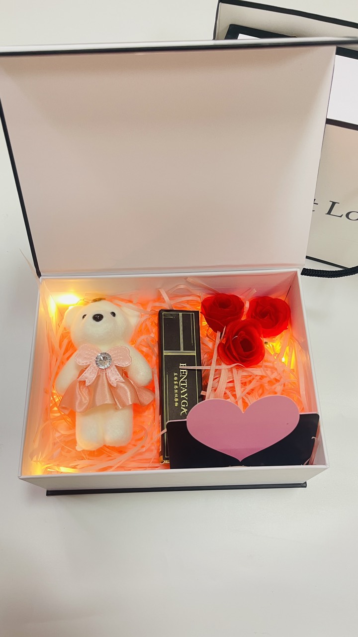 Combo hộp quà tặng người yêu, tặng bạn thân, valentine, quà tặng bạn gái lãng mạn kèm son và phụ kiện