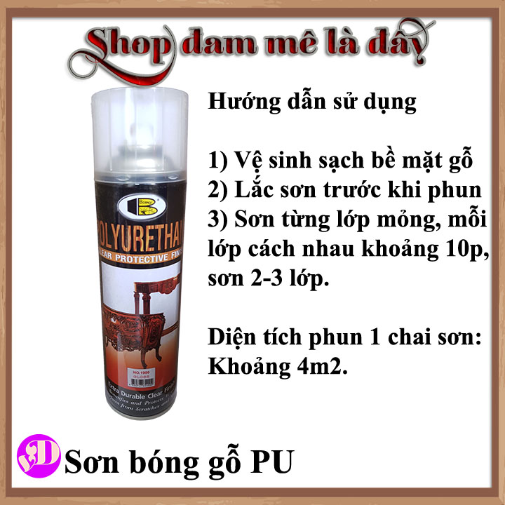 Sơn bóng gỗ pu No.1900 Bosny, giúp đánh bóng gỗ, sơn gỗ, cửa gỗ, đồ nôi thất