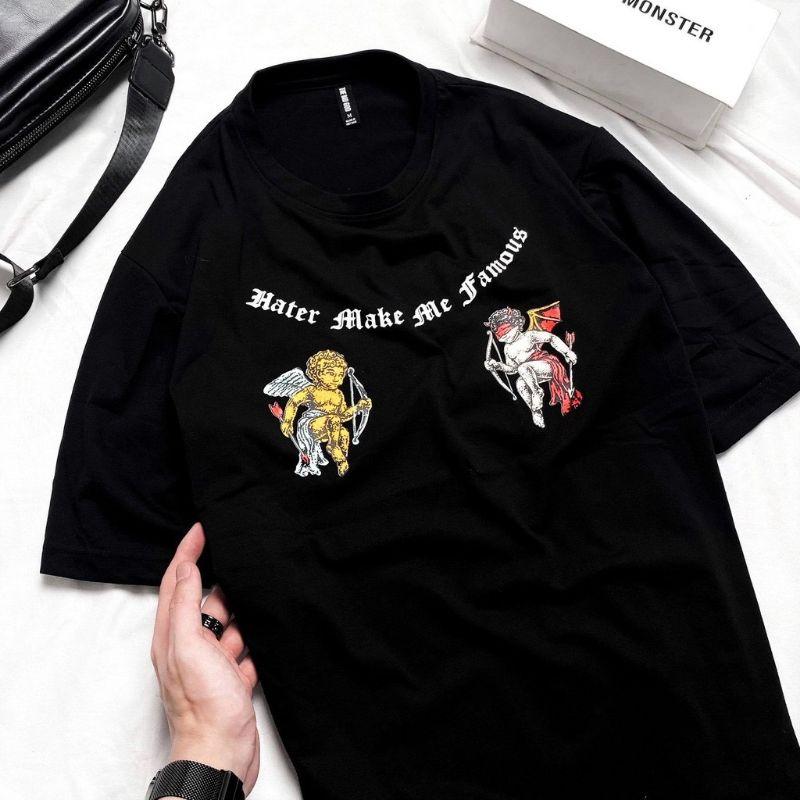 Áo thun unisex tay lỡ HATER THE BAD GOD vải dày mịn cực đẹp mẫu hot 2021