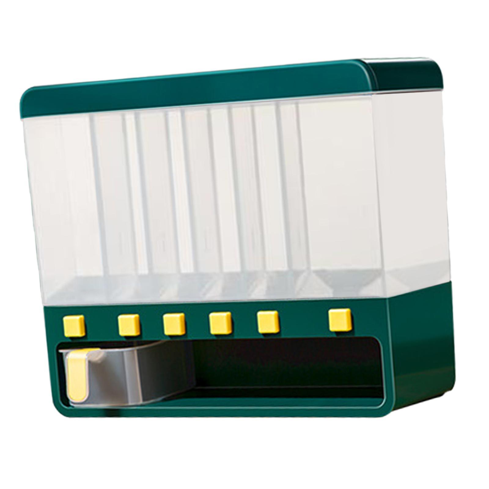 6 Grid Dry Food Dispenser Food Container Rice Dispenser for Countertop Cupboard Cabinet
