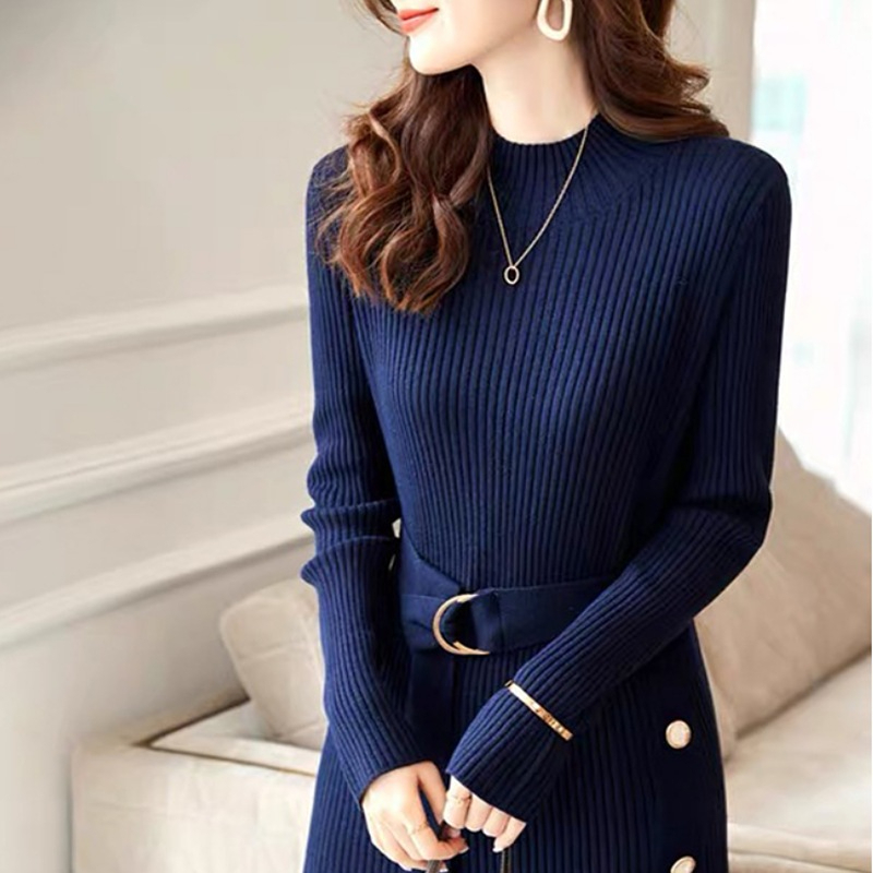 Váy Dệt Kim Kiểu Pháp Dành Cho Nữ Mùa Thu Đông Thiết Kế Thắt Lưng AL42 - Hàng Quảng Châu Cao Cấp