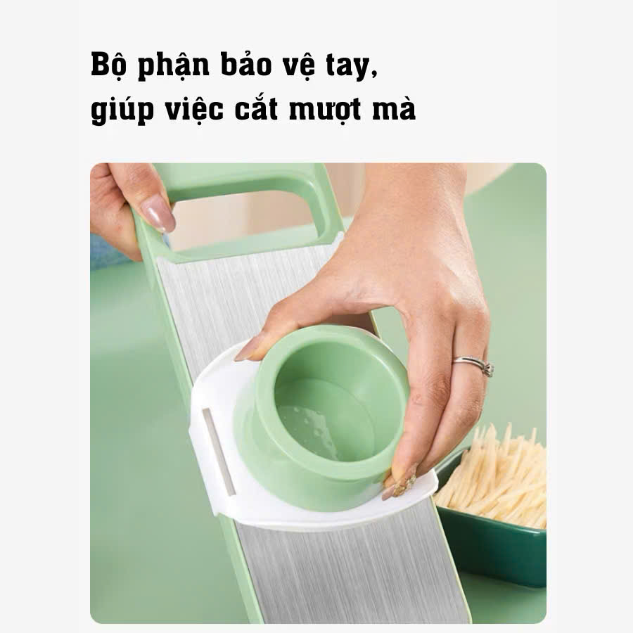 Bộ Nạo Rau Củ Quả 5 Lưỡi Dao Inox 304 Không Gỉ - Dụng Cụ Bào Rau Củ Đa Năng Cao Cấp Tiện Dụng - HÀNG CHÍNH HÃNG MINIIN