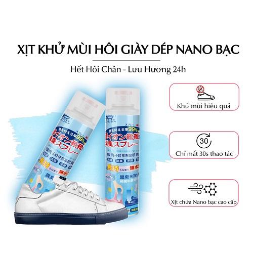 Chai Xịt Khử Mùi Hôi Giày Dép Hôi Chân Tất Vớ Làm Thơm Tủ Giày Công Nghệ Nano Bạc Tiên Tiến Hiệu Quả