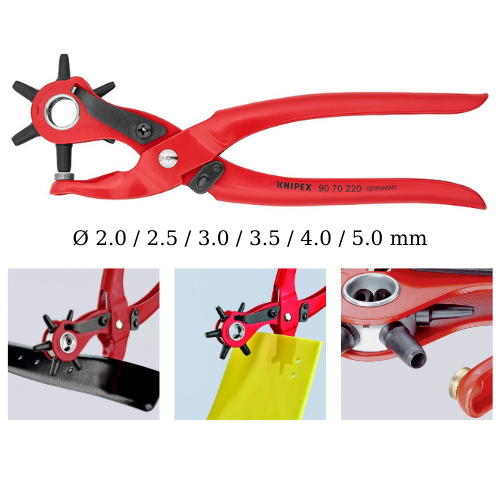 Kìm bấm lỗ da quay vòng KNIPEX - 90 70 220