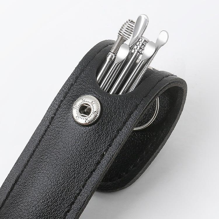 Combo 2 Bộ lấy ráy tai 6 món  cao cấp inox 304, không gỉ an toàn kèm bao da Nữ Women