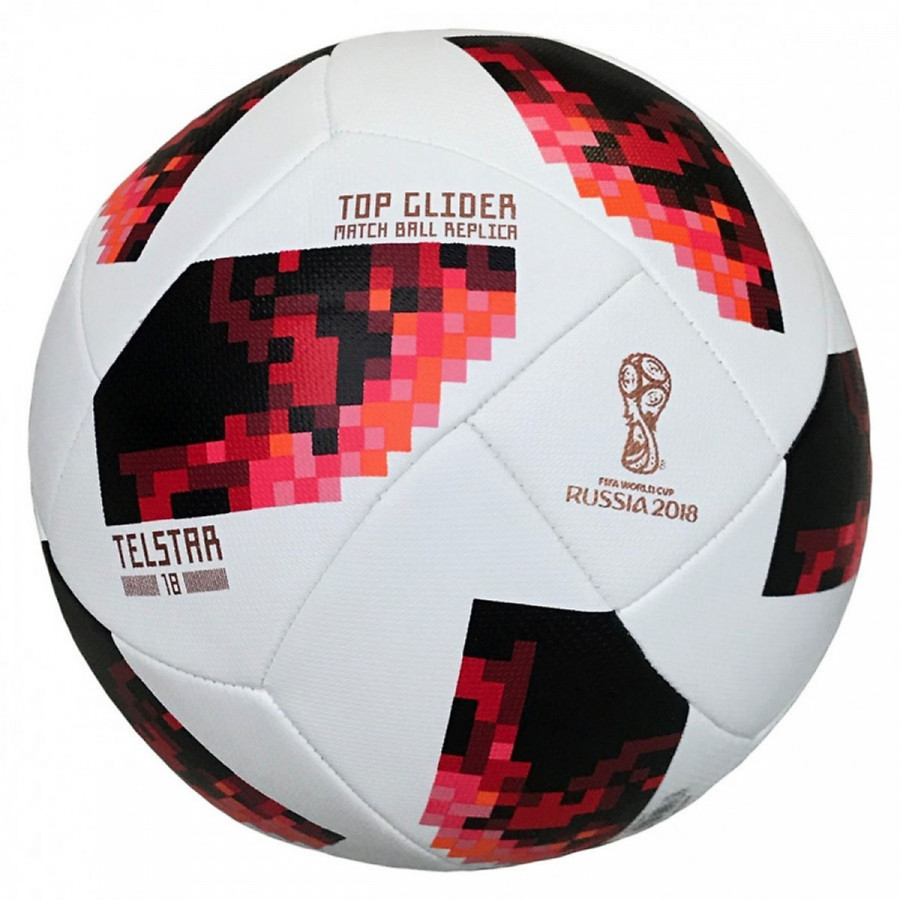 Bóng đá World Cup TELSTAR 2018 số 5 (Màu đỏ trắng) - tặng kim bơm bóng + lưới đựng bóng