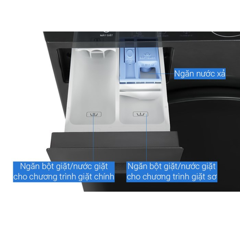 Tháp giặt sấy LG giặt 14kg sấy 10 kg WT1410NHB - Hàng Chính Hãng - Mới 100%