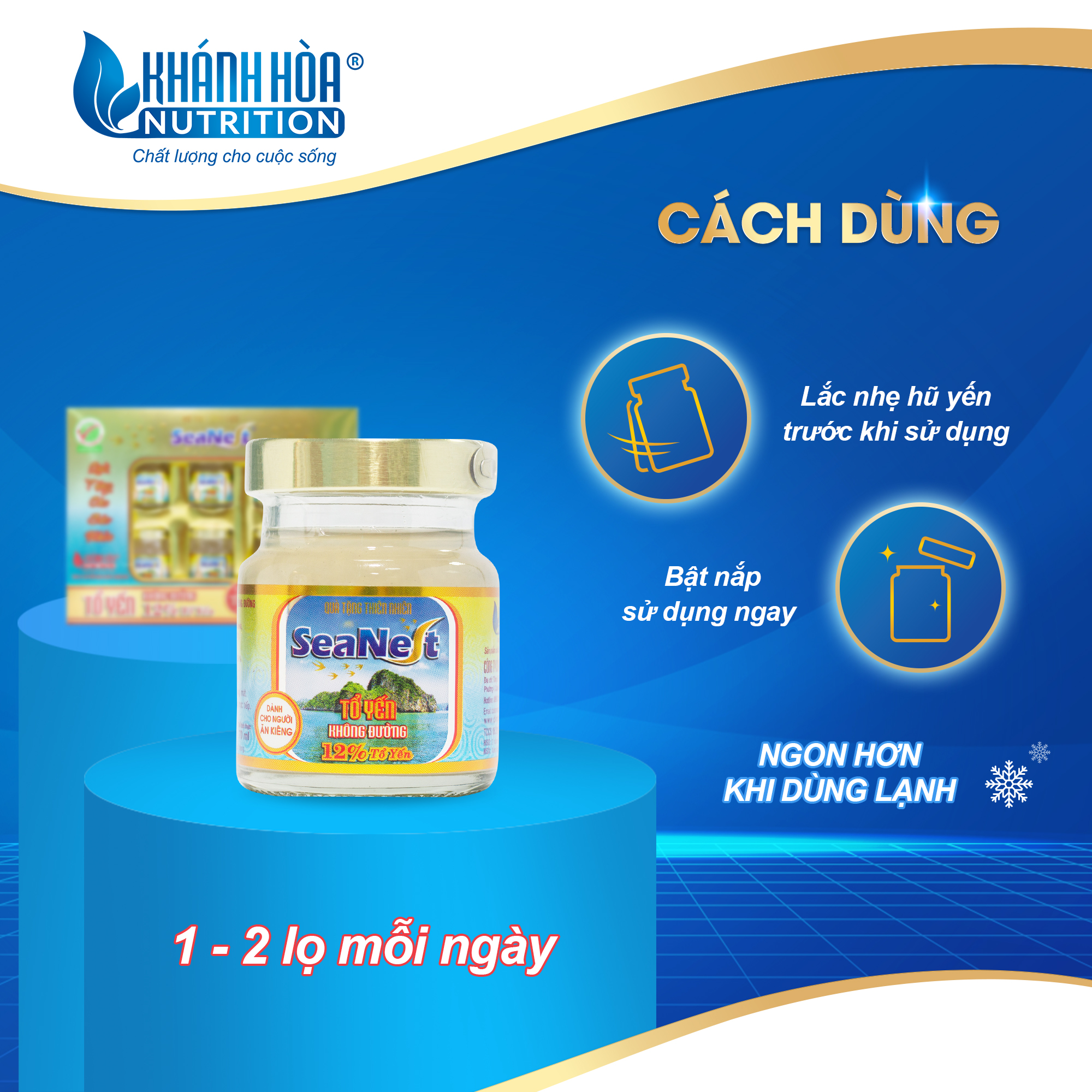 Hộp Quà Tặng Tổ Yến 12% Chưng Đường Ăn Kiêng Cao Cấp Seanest Khánh Hòa Nutrition – Hộp 6 lọ x 70ml