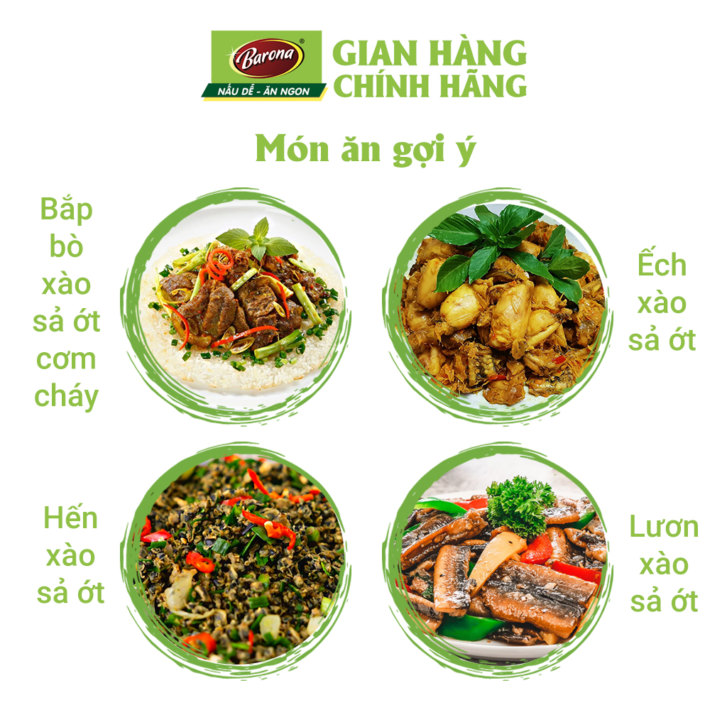 Xốt Gia Vị Hoàn Chỉnh Barona - Xào Sả Ớt 80g