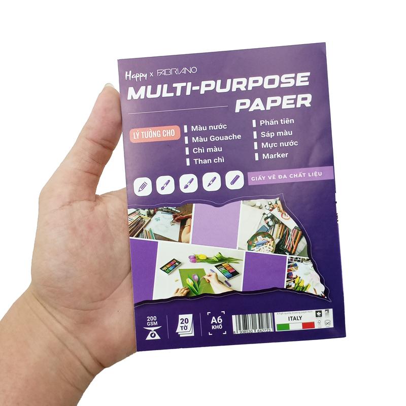 Bộ 20 Tờ Giấy Vẽ Đa Chất Liệu A6 200gsm Multi-Purpose Paper - Happy HA-MIX-A6-200G-20T