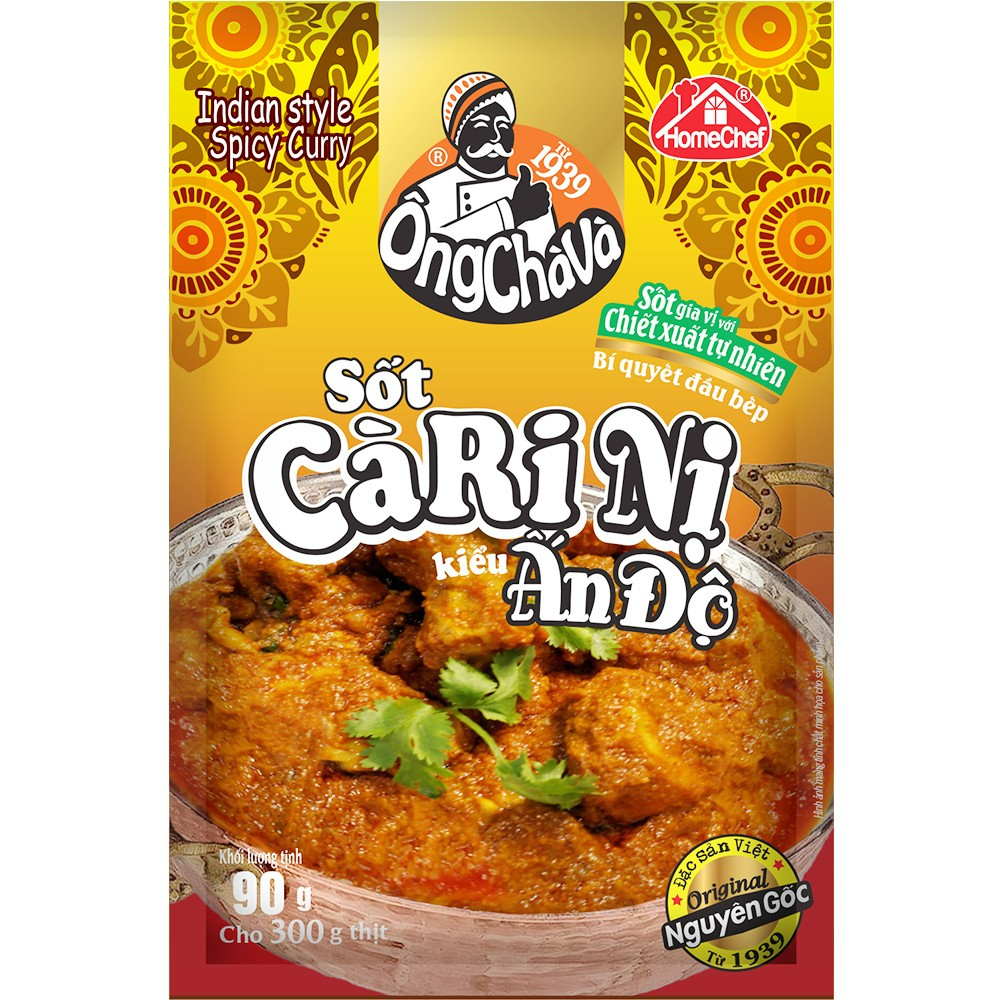 Lốc 15 Gói Sốt Cà Ri Nị Kiểu Ấn Độ Ông Chà Và 90g (Indian Style Spicy Curry)