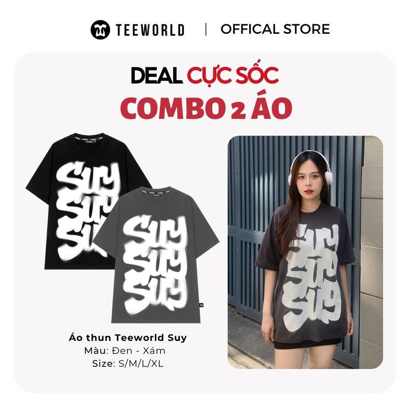 2 Áo Thun Local Brand Teeworld Suy T-shirt Nam Nữ Form Rộng Unisex Cùng Size