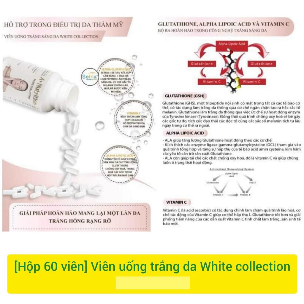 Hình ảnh HÀNG NHẬP KHẨU - Viên Uống WHITE Collection A+ Nutrition Trắng Sáng Da Giảm Sạm Nám Chống Lão Hoá Hộp 60 Viên