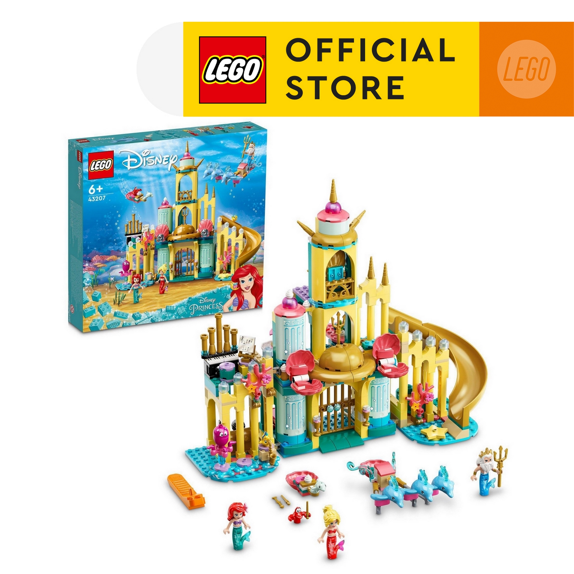 LEGO Disney Princess 43207 Lâu Đài  Của Công Chúa Ariel (498 chi tiết)