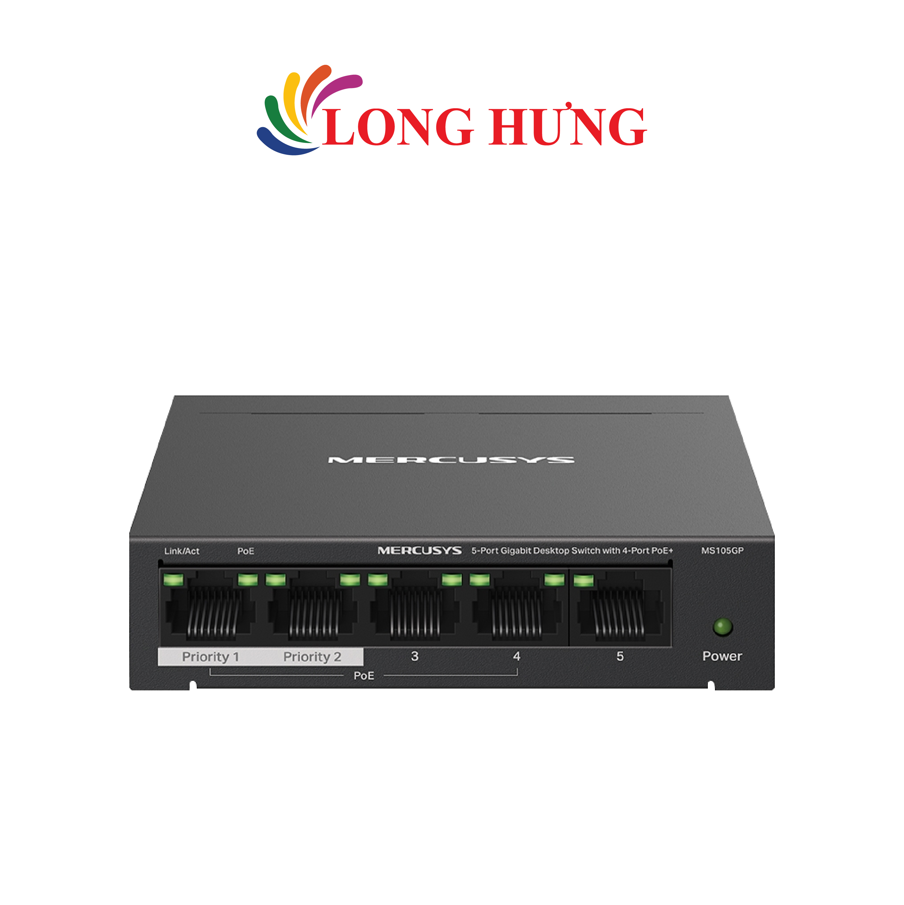 Switch Mercusys 5-Port 10/100/1000Mbps Desktop Switch MS105G - Hàng chính hãng